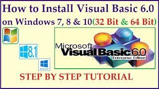 How to install visual basic 6.0 on windows 78 &10 32 bit & 64 bit OS Step by Step-Error Free