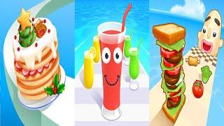 Pancake Run VS Juice Run VS Sandwich Runner Android iOS Gameplay Level 31-40