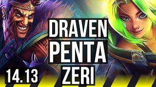 DRAVEN & Sona vs ZERI & Leona ADC  Penta 1400+ games Godlike  NA Master  14.13