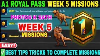 pubg week 5 mission  a1 royal pass week 5 mission  week 5 mission  pubg mobile new mission