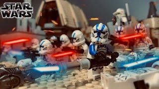 LEGO Star Wars the Clone Wars battle - 501st clone invasion of Jedha City Stop-Motion Animation