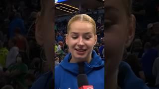 Dorka Juhász halftime sideline interview