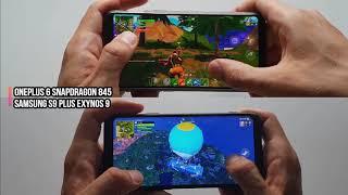 OnePlus 6 vs Samsung S9 plus gaming comparisonFortnite GameplayAdreno 630 vs Mali G72
