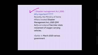  Important Acts for UPSC prelims- Disaster management Act 2005