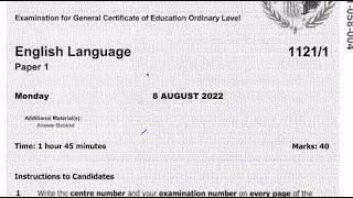ECZ English Language Examination 2022