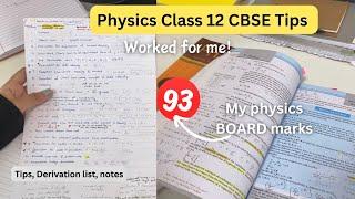 How I Scored 93 in Physics? CBSE CLASS 12 PHYSICS TIPS + Notes