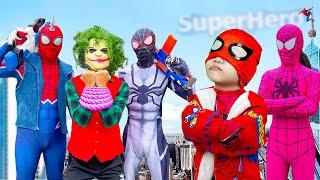 TEAM SPIDER-MAN vs BAD GUY TEAM  All SPIDER-MAN Rescue Pink SpiderGirl From JOKER  ActionFunny 