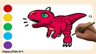 공룡메카드 분노의 화신 카르노 그림 그리기 색칠 놀이 타이니소어  Drawing Carno From Dino Mecard Tiny Saur