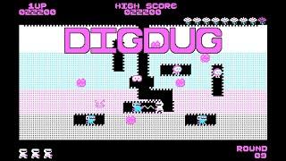 Dig Dug by Namco  Atari 1982 - PC  DOS  Atari  C64  Apple II  NES  MSX - maze puzzle game