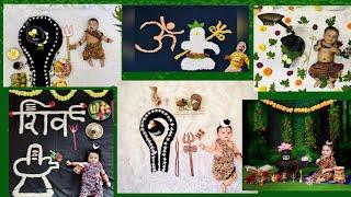 Sawan Theme Baby photoshoot ideas at homeshravan theme baby photoshoot ideas 2024DIY Shivling