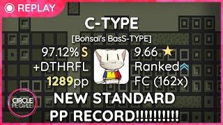 osu  badeu  Tanaka Hirokazu - C-TYPE Bonsais BasS-TYPE  +DTHRFL 97.12% 1289pp NEW PP RECORD