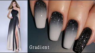 Ombre Black Gradient  Омбре Черный Градиент  Manicure