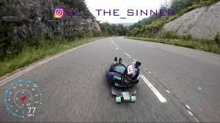 Deepest Darkest Cymru - 80mph130kph on a street luge 4K