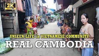 HIDDEN VIETNAMESE COMMUNITY ALLEY in PHNOM PENH CITY CAMBODIA  2K Walk Tour