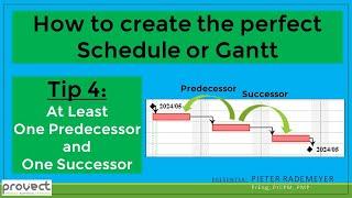 Tip 4 An activity or milestone should have at least one predecessor and one successor activity