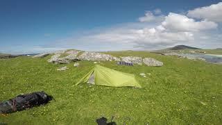 My wild camping spot on the Isle of Barra doing The Hebridean Way