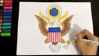 Drawing The Great Seal of the United States National Emblem of USA