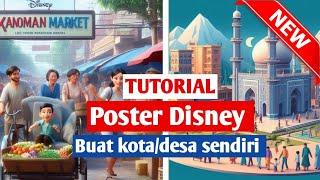 Tutorial cara membuat Edit foto poster Disney Pixar menggunakan AI bing image creator tanpa aplikasi