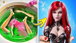 FROM PINK TO RED EPIC TRANSFORMATION FROM BARBIE TO VAMPIRE ‍️