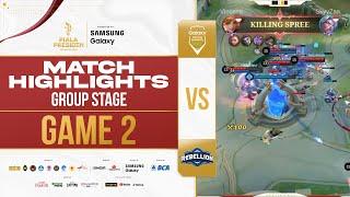 MLBB MEN MATCH HIGHLIGHT -  GALAXY TEAM VS REBELLION ZION  -  GAME 2 - GROUP STAGE DAY 2