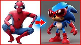 SUPERHEROES but SONIC #2  All Characters Marvel & DC