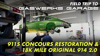 Porsche 911 Concours Resto and 18K Original Mile Willow Green Porsche 914 at Gaswerks Garage