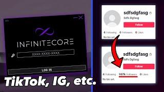 InfiniteCore  TikTok IG TwitterX etc. BOTTING TOOL working 2023