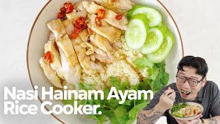 PAKE RICE COOKER AJA  NASI HAINAM AYAM GAMPANG