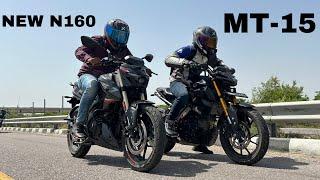 bajaj pulsar n160 2024 vs Yamaha mt-15 2024  DRAG RACE 