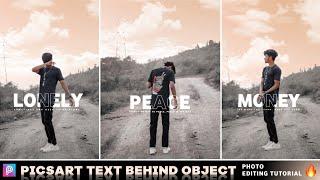 Picsart New Text Behind Object Photo Editing Tutorial  Text Behind Image Photo Editing in Picsart