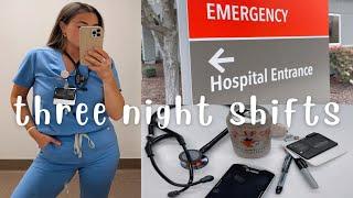 three 12 hour night shifts in a row as a registered nurse vlog new grad RN emergency department