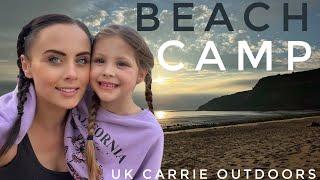 BEACH CAMP  CAMPING WITH KIDS  UK WILD CAMPING