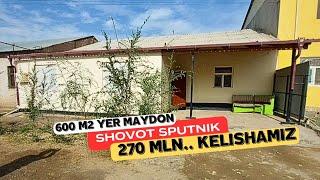 Gazdan Svetdan muammo yo‘q. 270 MLN kelishadi xovli joy 600 M2 yer maydon. Shovot Sputnik