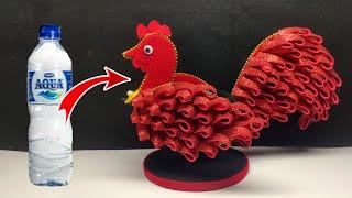 Ide Kreatif - Cara Membuat Vas Bunga Model Ayam Dari Botol Plastik  Flower Vase from Plastic Bottle