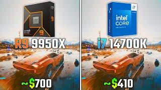 RYZEN 9 9950X vs INTEL i7-14700K  Test in 6 Games