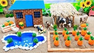 Best Creative DIY Barnyard Animal Farm Diorama - Barn for Horse Cow - Cattle Farm Miniatures