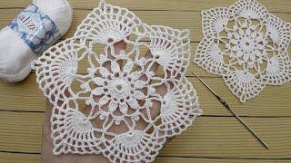 Красивый ажурный МОТИВ вязание крючком  Beautiful Crochet Pattern knitting Tutorial for beginners