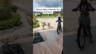 9 Yr Old Sienna rides bike for first time