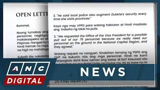 Vice President Duterte calls removal of PNP security political harassment  ANC