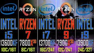 INTEL i5 13600KF vs RYZEN 7 7800X3D vs INTEL i7 13700KF vs RYZEN 9 7900X3D vs INTEL i9 13900KF 