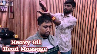 Heavy Oil Head Massage With Neck cracking and face Cleaning By Michael Barber
