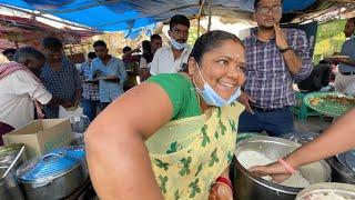 Very Sweet & Humble Aunty Serving Unlimited Meal with a Smile  Indian Street Food