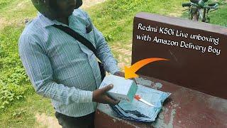 Redmi K50i 8GB256GB Live unboxing with Amazon Delivery Boy