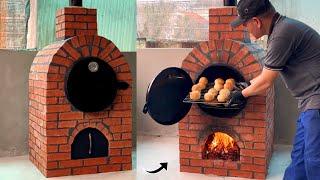 Pizza and toaster oven  Creative ideas from cement mud and red bricks
