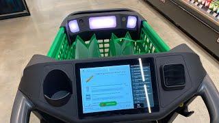 Amazon shopping cart demo at Amazon Fresh grocery store Woodland Hills