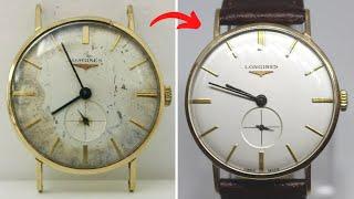 Restoration Of A Vintage 9ct Gold Longines Watch With A Broken Case