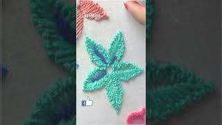 Easy Hand Embroidery Flower design with easy needle sewing #shorts