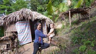 Selling wild banana leaves - hot - hungry - trying hard for my daughter