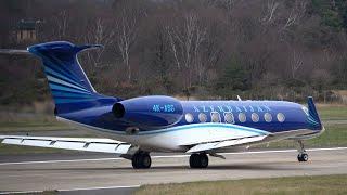 Azerbaijan Gulfstream G650. 4K-ASG. Farnborough Runway 06 Departure. 12 January 2024