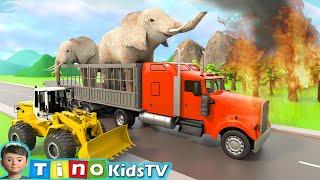 Animal Rescue Trucks for Kids  Elephant Zoo Construction